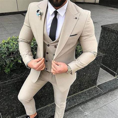 Latest Wedding Groom Tuxedos 2019 Peaked Lapel Trim Fit Blazer Tailor