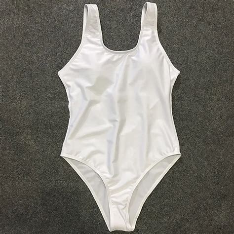 2018 Sexy White One Piece Swimsuit Women Thong Swimwear High Cut