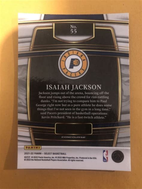 2021 22 Panini Select Isaiah Jackson Blue Concourse Rookie RC 55