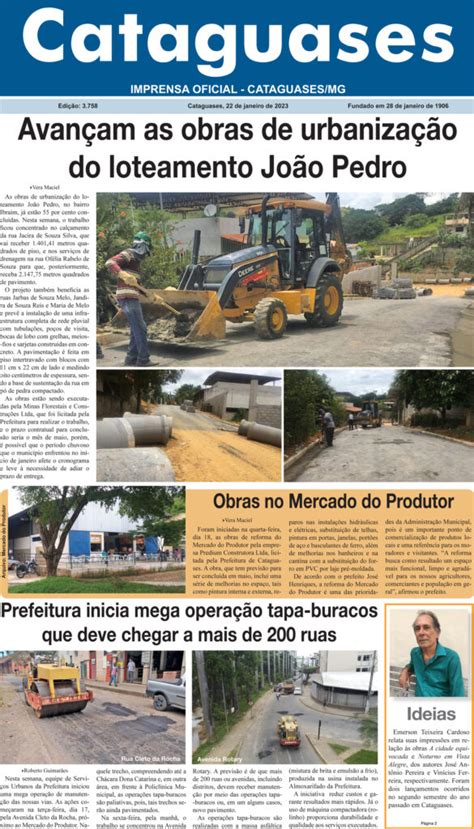 Jornal Cataguases De Janeiro De Prefeitura Municipal De