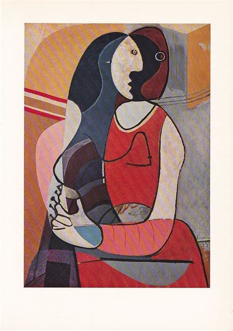 1955 Vintage Seated Woman Pablo Picasso Color Art Plate Offset Lithograph Picasso Cubism