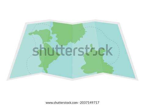 Fold Map Illustration Over White Stock Vector Royalty Free 2037149717