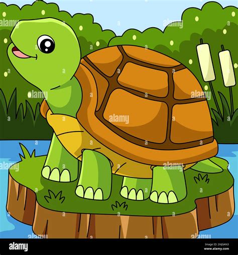 Turtle Cartoon Vector Colored Illustration Stock Vector Image & Art - Alamy