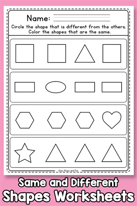 Different Shape Worksheets Worksheetsday