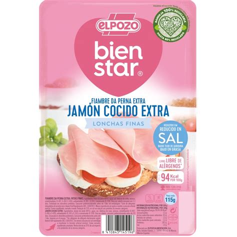 JAMON COCIDO BIENESTAR ELPOZO 115G Supermercados Ruiz Galan