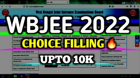 Wbjee Counselling Choice Filling Wbjee Choice Filling Under 10K