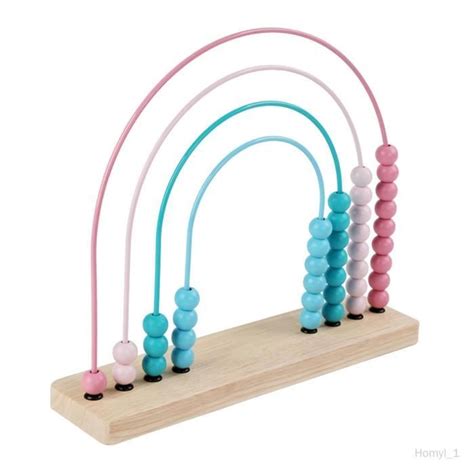 Coordination œil main en bois Macaron Abacus avec perles colorées pour