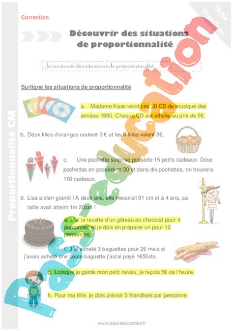 D Couvrir Les Situations De Proportionnalit Cm Cm S Ance