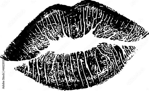 Black lipstick kiss on white background. Imprint of the lips. Kiss mark ...