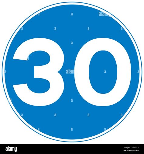 Minimum Speed Limit Of 30 Miles Per Hour British Road Sign Stock Photo