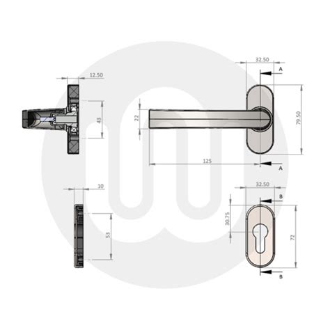 Simplefit Lift Lever On Oval Rose With Escutcheon Set