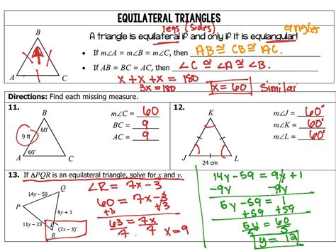 Isosceles And Equilateral Triangle Notes Math High School Math