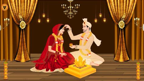 indian bride  groom animated