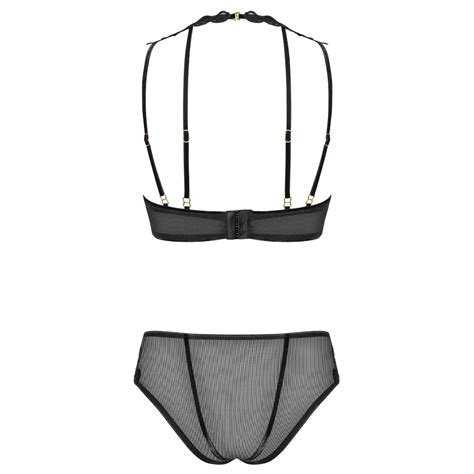 Sexy Sheer Demi Bra And Mesh Bikini Panty Set Majesty Lavinia Lingerie