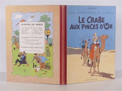 Hergé Tintin 9 Le Crabe aux pinces d or en réédition de 1952 à 4ème