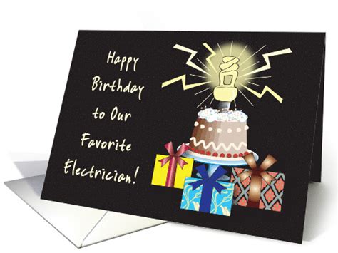 Happy Birthday to Electrician, lightening card (878127)