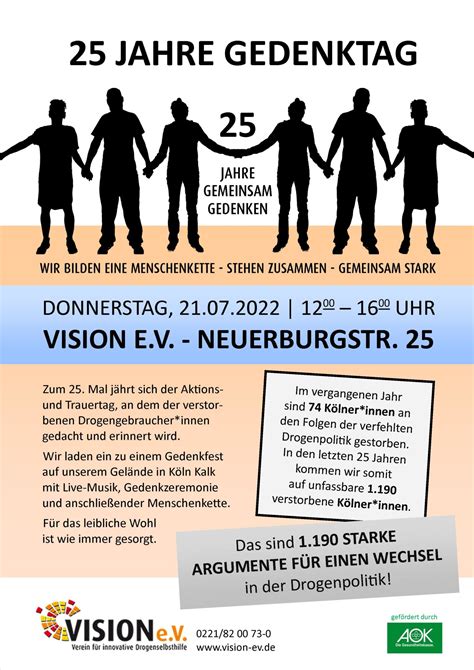 Gedenktag F R Verstorbene Drogengebraucher Innen Vision E V