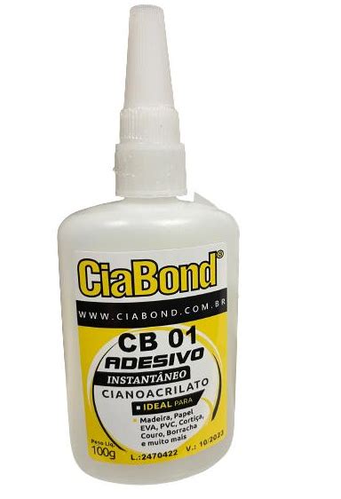 Cola Adesivo Instantâneo Cb 01 Ciabond 100g Anti Entupimento