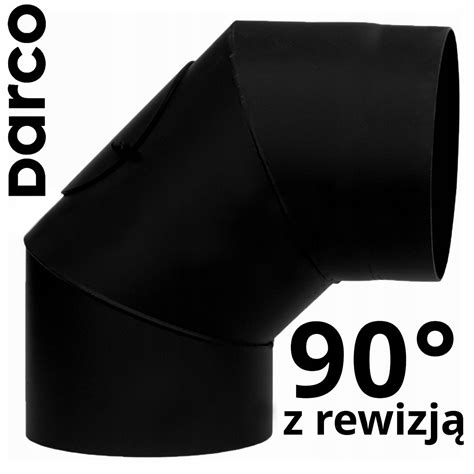 Kolano stałe z rewizją DARCO 90 fi 150mm czarne WC KSR150 90 CZ2