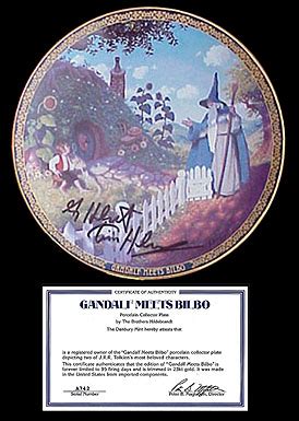 Gandalf Visits Bilbo Collectors Plate Tolkien Spiderwebart Gallery