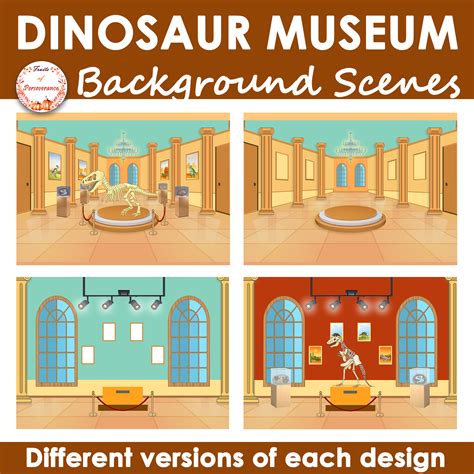 Dinosaur and Historical Museum Background Scenes Clipart | Made By Teachers