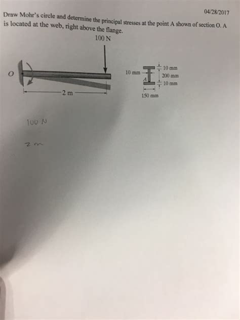 Solved Draw Mohrs Circle And Determine The Principal