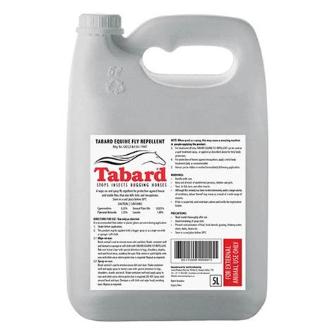 Tabard Equine Fly Repellent 5l – Cura Pharm