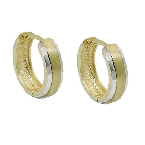 Sigo Creolen Gold Gelbgold Bicolor Mit Zirkonia Ohrringe