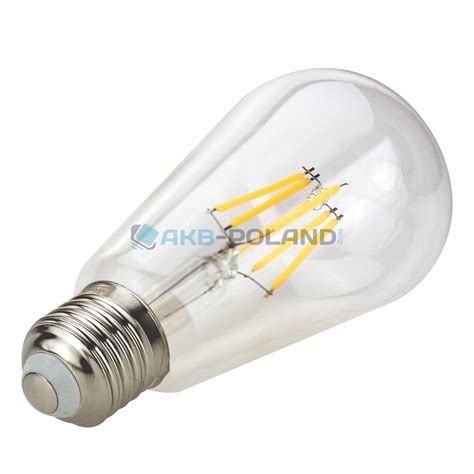 ŻarÓwka Led E27 Filament Ozdobna BiaŁa CiepŁa 6w Retro Vintage Mocna