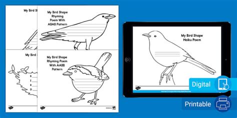 Bird Shape Poetry Writing Templates Teacher Made Twinkl