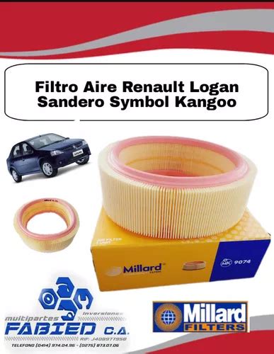 Filtro Aire Renault Logan Sandero Symbol Kangoo Millard MercadoLibre