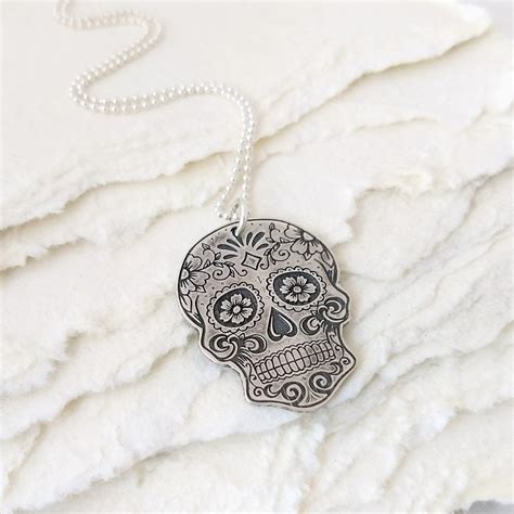 Skull Necklace Sugar Skull Girlfriend T Skull Etsy Sugar Skull