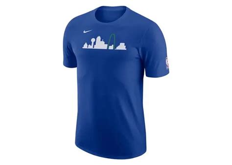 Nike Nba Dallas Mavericks Essential City Edition T Shirt Bluewhite