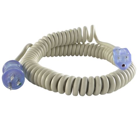 Conntek 29194-CC NEMA 5-15 Hospital Grade Coiled Extension Cord