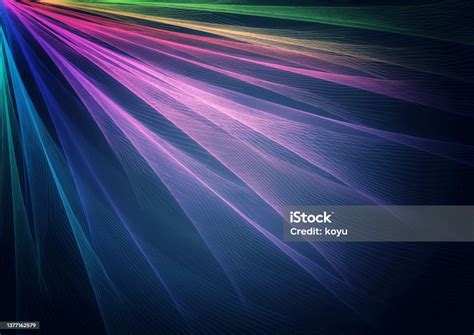 Illustration Of A Rainbowcolored Laser Beam That Illuminates The