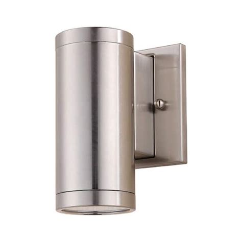 Sunlite Brushed Nickel Steel Led Dimmable Outdoor Wall Cylinder Light