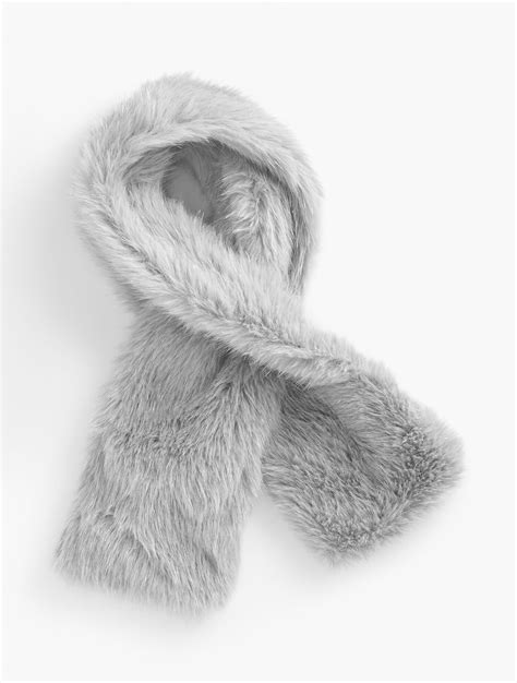 Metallic Faux Fur Scarf Talbots