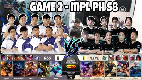 NXP Evos Vs RSG PH GAME 2 MPL PHILIPPINES SEASON 8 YouTube