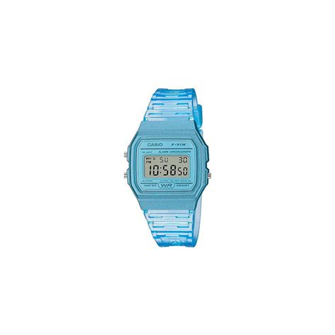 Ripley RELOJ CASIO TRANSPARENTE TONO AZUL DAMA F91WS 2