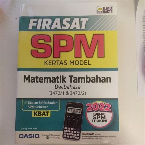 Ready Stock Firasat Spm Kertas Model Matematik Tambahan Additional