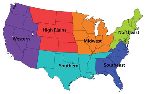 United States Map Divided Into Regions