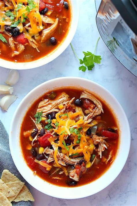 Instant Pot Chicken Tortilla Soup - Crunchy Creamy Sweet