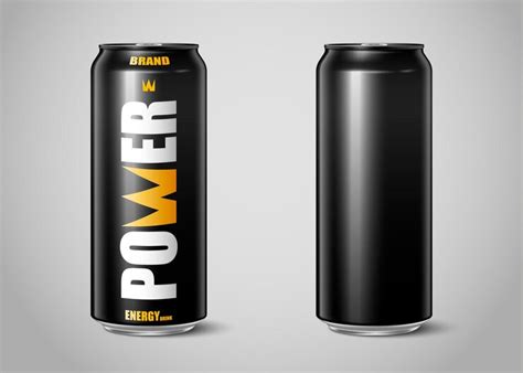 Premium Vector Power Energy Drink Can Set