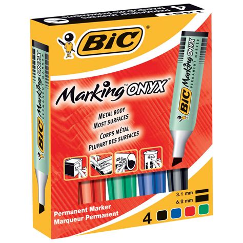 Marqueur Permanent Bic Marking Onyx Pointe Biseaut E Trait