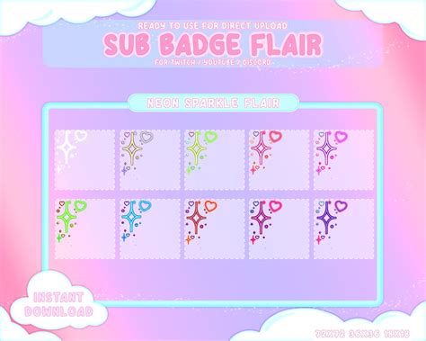 Neon Sparkles Twitch Sub Badge Flair Bit Badges Etsy