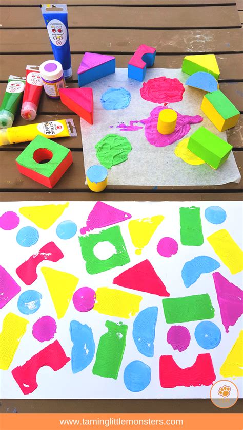 4 Easy Block Painting Art Ideas For Kids Taming Little Monsters Art