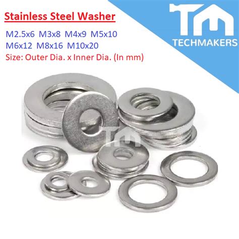 Flat Washer M M M M M M M Stainless Steel Din Techmakers