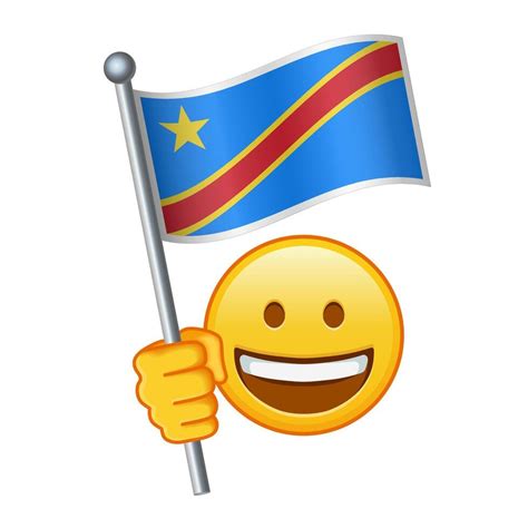 Emoji with Democratic Republic of the Congo flag Large size of yellow ...