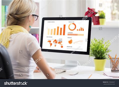 Creative Woman Working Computer Office Stock Photo 372864847 | Shutterstock