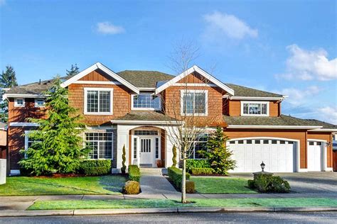 Two Story 3 Bedroom Northwest Craftsman Shingle Style Home Floor Plan